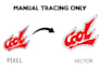 manually convert png to vector and redraw logo